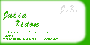 julia kidon business card